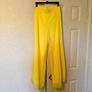 Miss Avenue yellow flare pants, size small, stretch waist